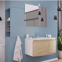 [91905] Mobile bagno sospeso Iseo bianco rovere 81x48x42