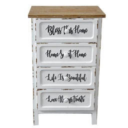[S-V8039940000] Mobile shabby con 4 cassetti - 50x38x88 cm