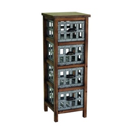 [S-V8036650000] Cassettiera da cucina in legno marrone e grigio 36x34xh. 101 cm