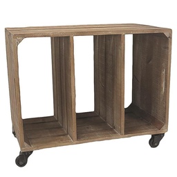 [S-V8034550000] Mobile Consolle con Ruote e 3 Scomparti - Dimensioni: 61x35x50,5 cm