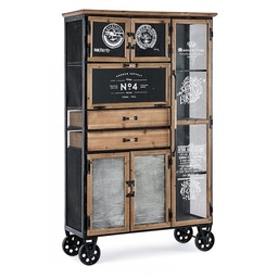[S-B0746528] Mobile industrial con ruote 6 ante 2 cassetti Liverpool