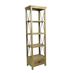 [S-V8030380000] Libreria Malaga in Noce Chiaro con un Cassetto - H190 cm