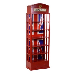 [S-V8039380000] Mobile Libreria Rosso 6 Ripiani 1 Cassetto 48x27x146 cm