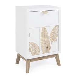 [S-B0744967] Mobiletto 1 anta 1 cassetto Folium in legno naturale 45x30x70h cm