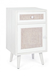 [S-B0744875] Mobiletto Montiel con Cassetto e Anta in Tessuto - 40a x 31.5b x 67h