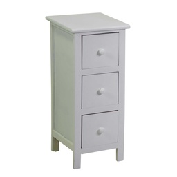 [S-V4116680000] Mobiletto elegante bianco con 3 cassetti - 25x28x58 cm
