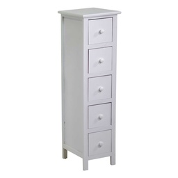 [S-V4116700000] Mobiletto con 5 cassetti bianco 25x28h92 cm
