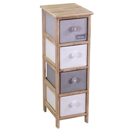 [S-V8040200000] Mobiletto Brenda Cassettiera Bottone 4 Cassetti 26x32x81 cm