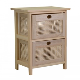 [S-V8041140000] Mobiletto legno cassettiera naturale rettangolare 39x27,5xh50 cm