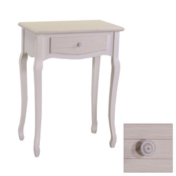 [S-V8041260000] Mobiletto console in legno Nuremberg con 1 cassetto crema 60x34x78 cm
