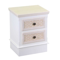[S-V8041650000] Mobiletto Legno Losanna 2 Cassetti Crema 37x30x49 cm