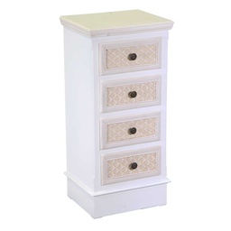 [S-V8041670000] Mobiletto in legno con 4 cassetti crema - Dimensioni: 37x30x79.5 cm