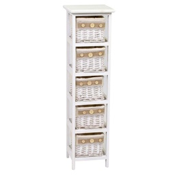 [S-V4119040000] Mobiletto Nadia Cassettiera Bianco 5 Cassetti 25x25x94 cm