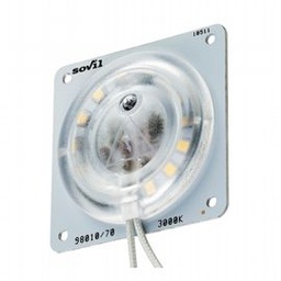 [S-SOV98010/70] Modulo LED per lampade Sovil - Illuminazione con 15 LED SMD 2835 - Consumo 10W - Resa 100W - Classe di Efficienza Energetica F - Flusso Luminoso Nominale 950 Lumen - Flusso Luminoso Reale 840 Lumen - Temperatura di Colore 3000°K - Luce Calda - Alimentazione 230V - Potenza Massima Lampade 10W neutro