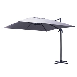 [S-V7300710000] Ombrellone Alluminio Montana 4x4 m Grigio con Palo Laterale