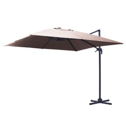 [S-V7300690000] Ombrellone alluminio color sabbia con palo laterale 4x4 m