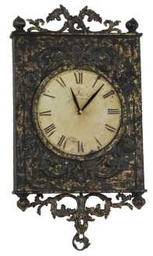 [S-V9107950000] Orologio in ferro noce cm. 26 x 4,5 h 46,5