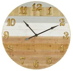 [S-V9108650000] Orologio Legno Bicolore Ø cm. 91,5 x 6