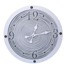 [S-V1868900000] Orologio legno bordo bianco ø50x3