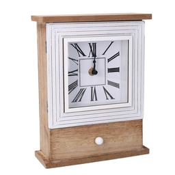 [S-V1869670000] Orologio in Legno Marrone 18,5x7x24 cm