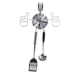 [S-V1869840000] Orologio Metallo Posate Argento 58x33,5x4 cm