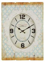 [S-V9111220000] Orologio ovale in legno cm. 42 x 4,5 h 58