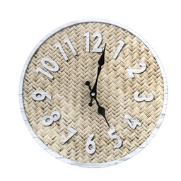 [S-V1869430000] Orologio Vetro Beige Tondo ø34x4 cm - Eleganza e Stile per la Tua Casa