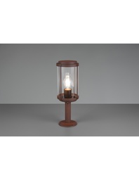 [S-TRIO502360124] Paletto da Esterno Ruggine con Vetro Lanterna H40 cm
