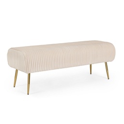 [S-B0720597] Panca 2 posti Selena Crema in velluto