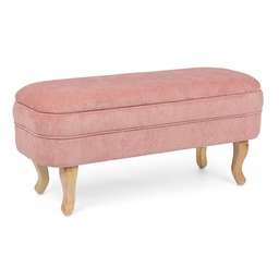 [S-B0748241] Panca Contenitore Rosa Apribile Portatutto - Struttura in Legno di Pino e Compensato - Gambe in Rubberwood - Rivestimento in Poliestere Effetto Velluto a Coste - Densità Imbottitura in Schiuma Poliuretanica 25 Kg/M3 - Apertura con Pistone - Gambe da Assemblare - Misure 102x41x49h cm