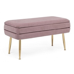 [S-B0720383] Panca con contenitore Rosa Antico PAVLINA 79,5x37,5x h42 cm