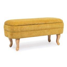 [S-B0748240] Panca Contenitore Chenille Ocra Apribile 102x41x49 cm