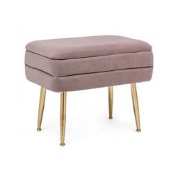 [S-B0720380] Panca contenitore rosa con piedi cm 50 x 34.5 x 42h