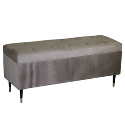 [S-V2808860000] Panca rettangolare in velluto beige cm115x40h45