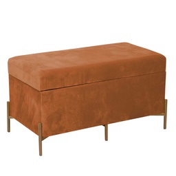 [S-V2808320000] Panca in velluto terra di siena 78x40x45 cm