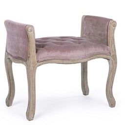 [S-B0743676] Panca Singola Classica in Legno e Velluto Diva 71x48x60 cm