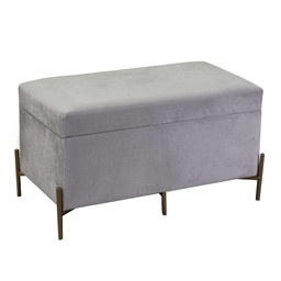 [S-V2808280000] Panca in velluto grigio chiaro 78x40x45 cm