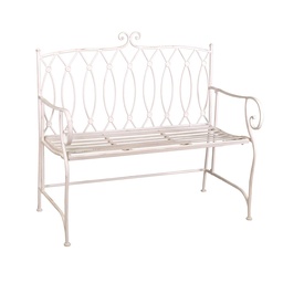 [S-V6453800000] Panchina Esterno Metallo Ragusa Bianco 104x55xh90