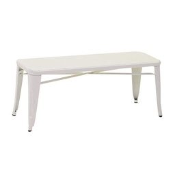 [S-V8035990000] Panchina in ferro bianco Bristol - Dimensioni: 103x38x45 cm