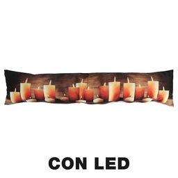 [S-V6162940000] Paraspifferi tessuto candele led marrone cm20x90