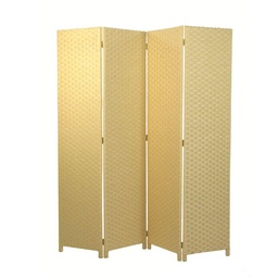 [S-V42017300NA] Paravento in carta 4 ante naturale 40x175 cm