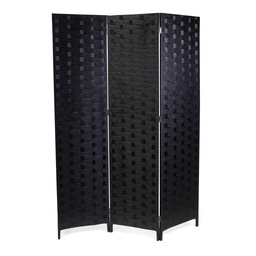 [S-V42056500TO] Paravento poliestere 3 ante nero 40x175 cm