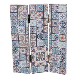 [S-V4206100000] Paravento stampa 3 ante maioliche 120,6x2,5h180 cm