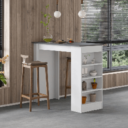 [99268] Penisola da cucina tavolo alto Swallow bianco con piano antracite