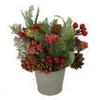 [S-V6323560000] Pianta artificiale in plastica rossa cm18x18h28