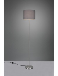 [S-TRIO401100111] Piantana Nichel Paralume Tessuto Grigio