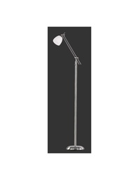 [S-TRIO4035011-07] Piantana Icaro Nichel e Spot Vetro Opaco Bianco H165 cm