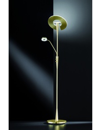 [S-TRIO422710308] Piantana LED con Luce Spot da Lettura Dimmerabile Quebec Ottone