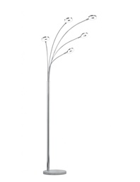 [S-TRIOR42415106] Piantana Led Rennes Cromo 5 Anelli Led Orientabili