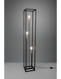 [S-TRIOR40193032] Piantana per Salotto 3 Luci Cornice Metallo Nero